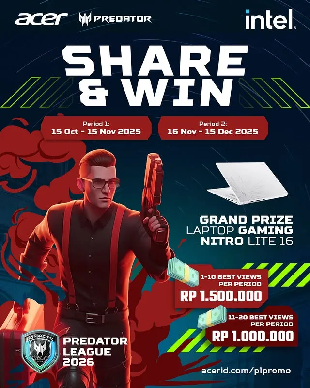 Lomba Video Share and Win Predator League 2026: Berhadiah Laptop Gaming Dan Jutaan Rupiah