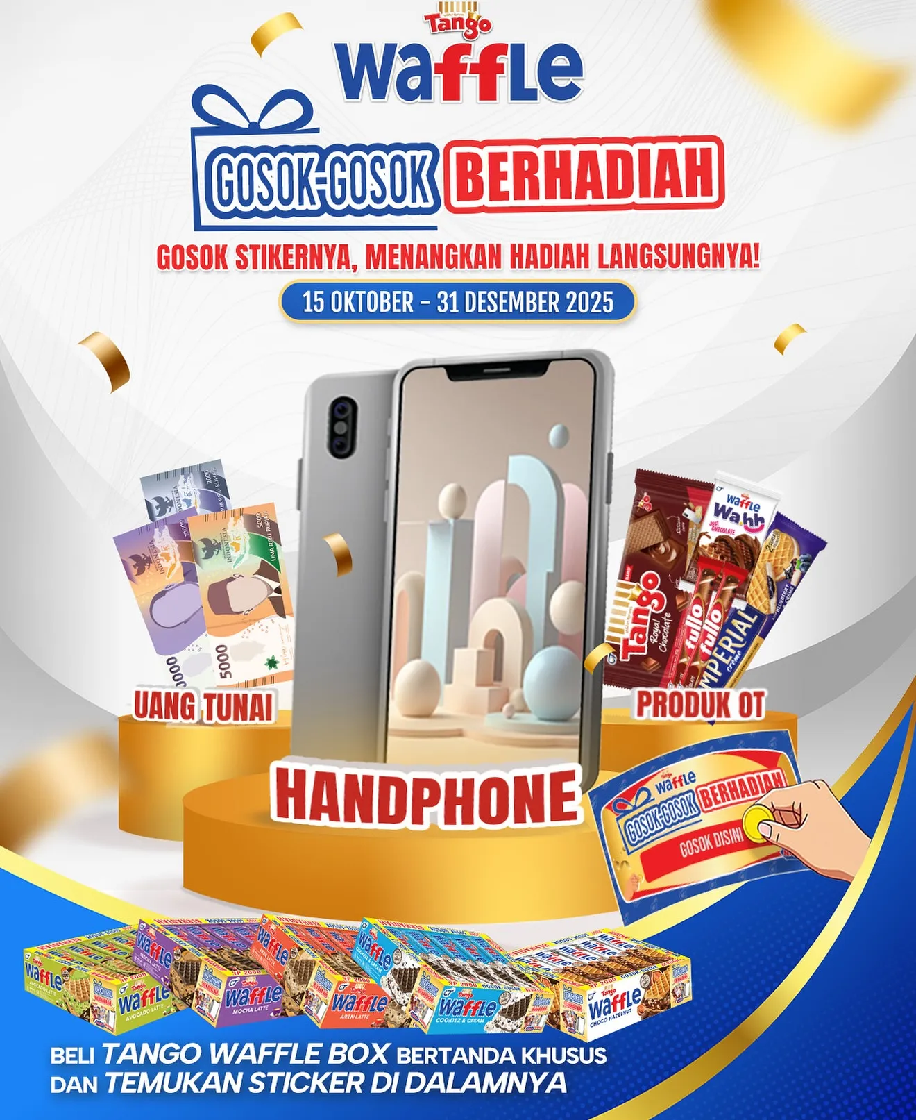 Promo Tango Waffle Gosok-Gosok Berhadiah: Ada Uang Tunai, Handphone, Dan Produk OT