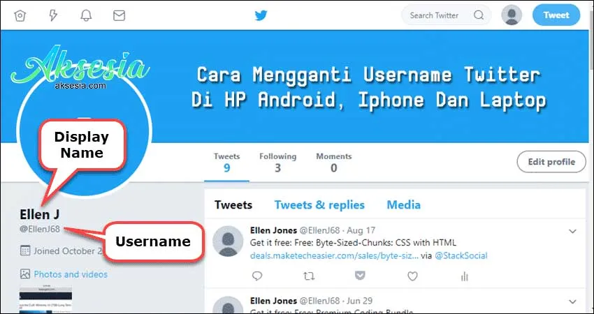 Cara Mengganti Username Twitter Di HP Android, Iphone Dan Laptop