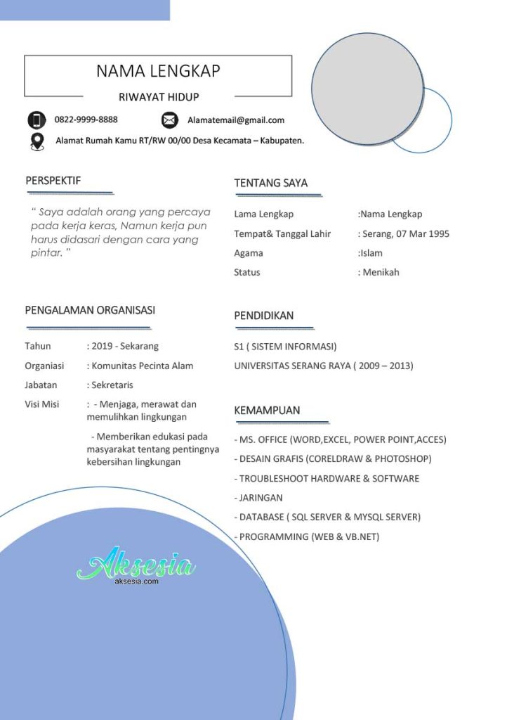Download CV Lamaran Kerja Kosong Fresh Graduate