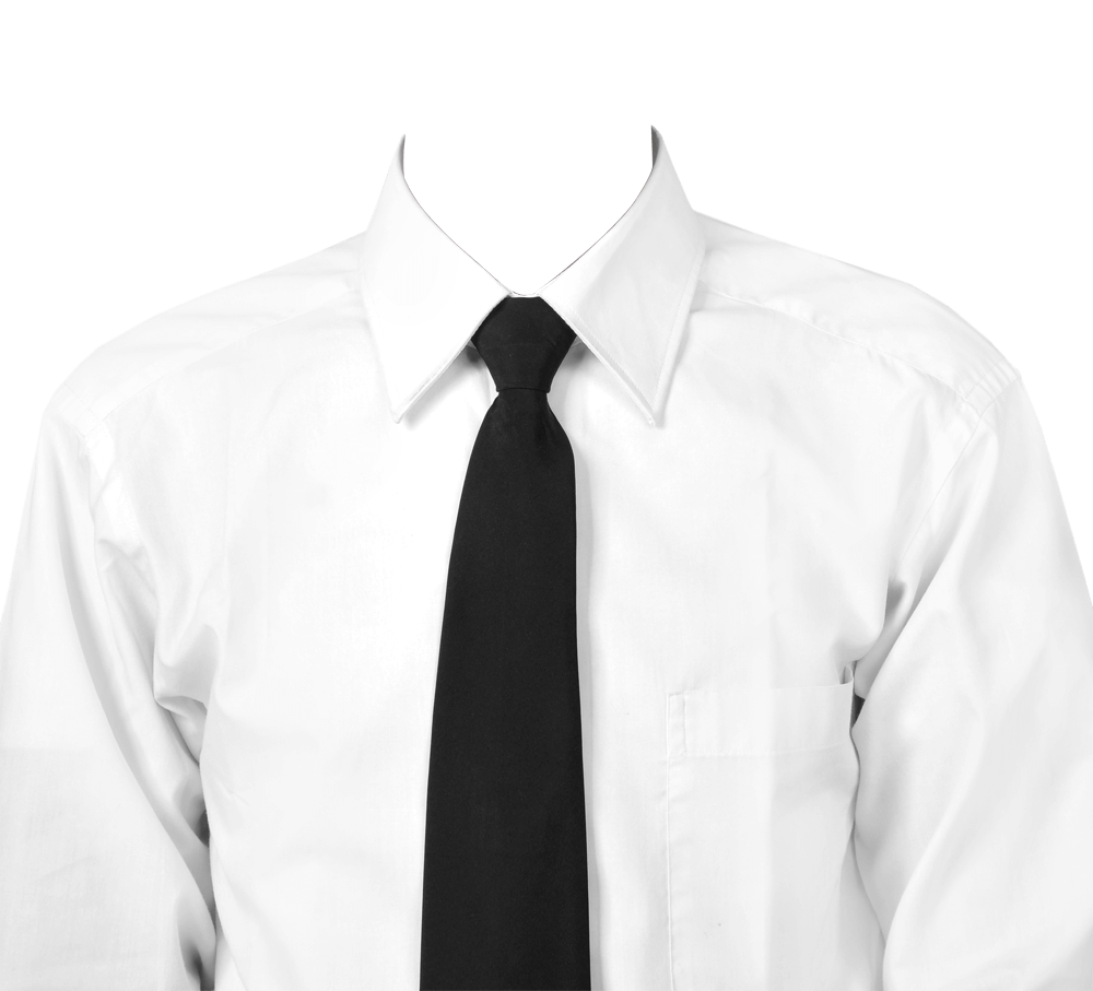 Template kemeja putih dasi hitam png