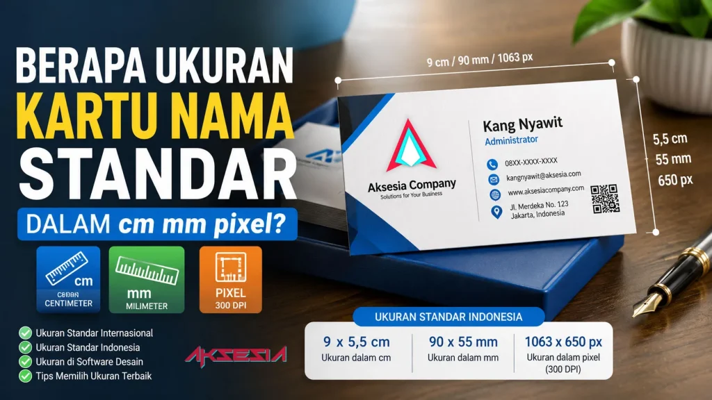 Berapa Ukuran Kartu Nama Standar Dalam cm mm pixel?