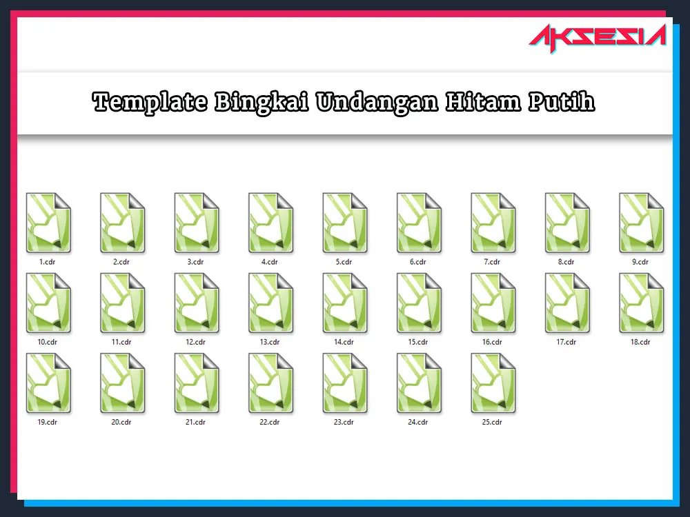 Template Bingkai Undangan Hitam Putih Format CDR