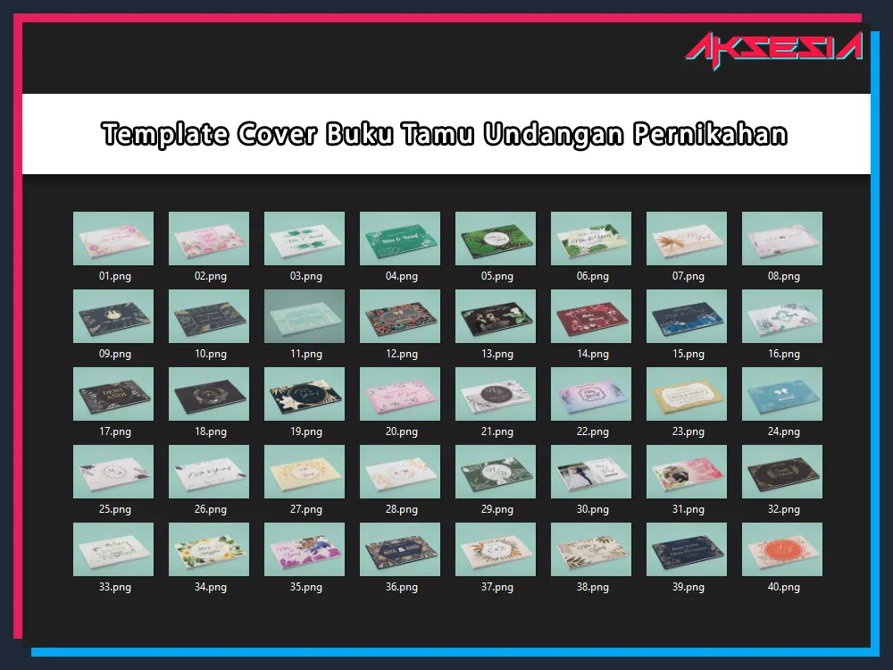 Jual 50 File Template Cover Buku Tamu Undangan Pernikahan CDR