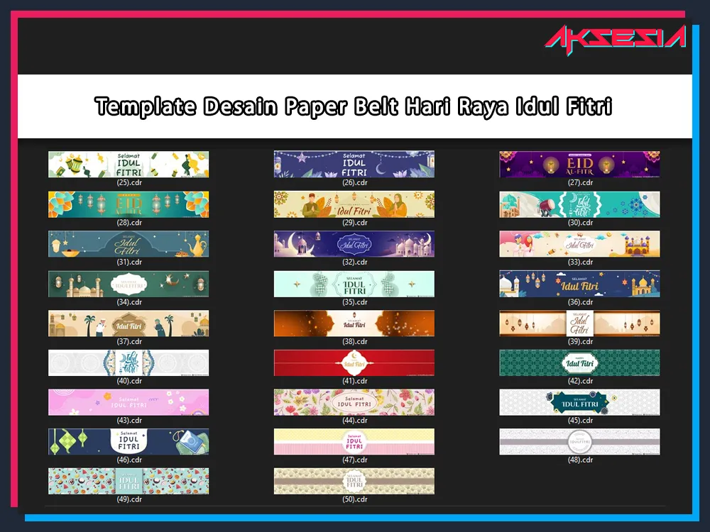 Jual 50 File Template Paper Belt Hari Raya Idul Fitri Format CDR X5 2