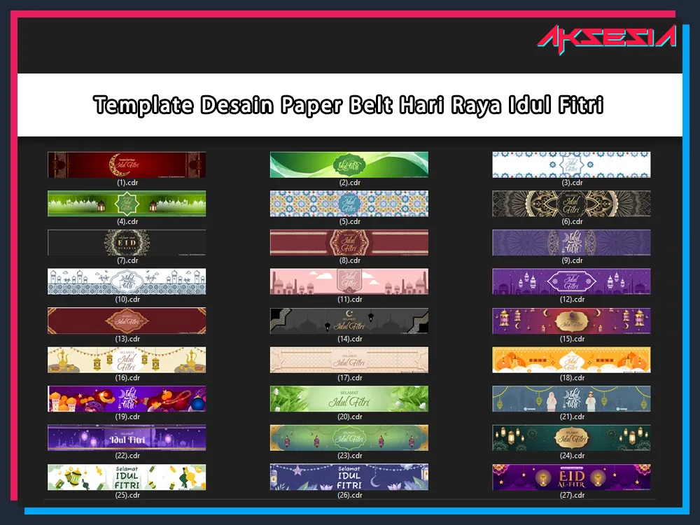 Jual 50 File Template Paper Belt Hari Raya Idul Fitri Format CDR X5